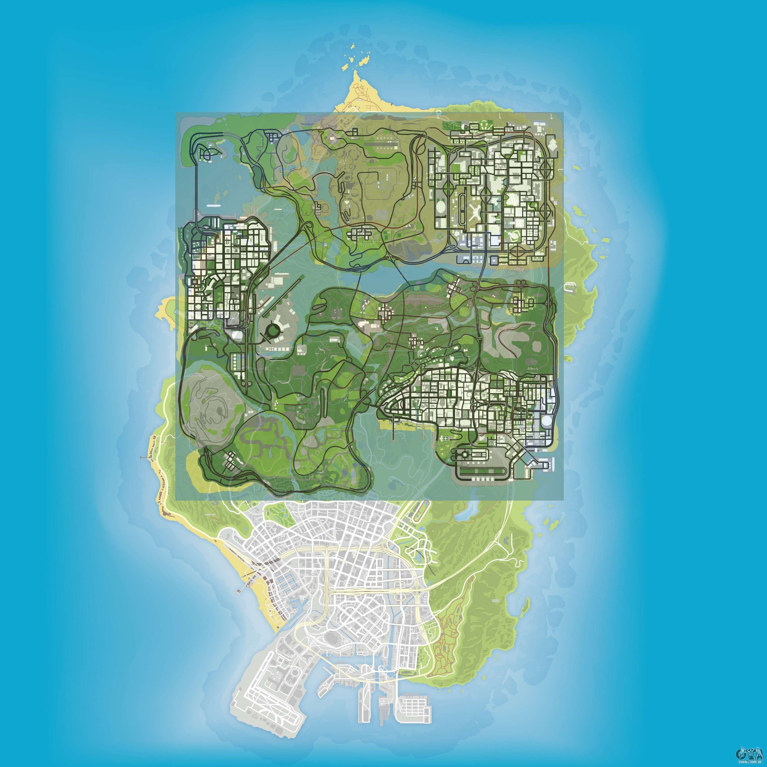 Mapa dos pacotes escondidos em GTA 5