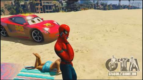 Spider-Man na praia em GTA 5