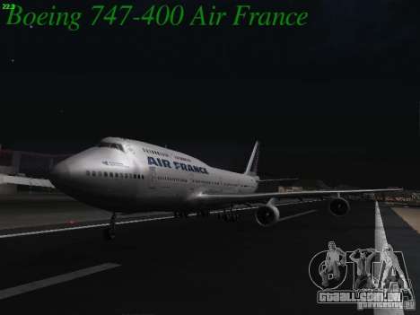 Boeing 747-400 Air France para GTA San Andreas