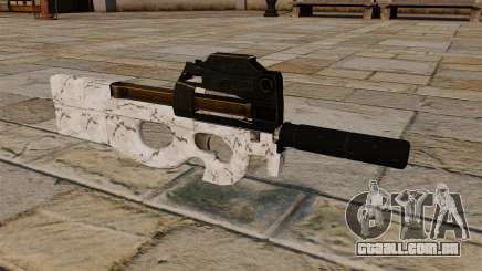 Pistola-metralhadora P90 Arctic Camo para GTA 4