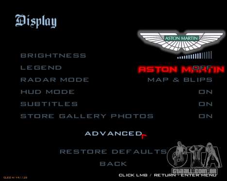 Novo menu imagem para GTA San Andreas