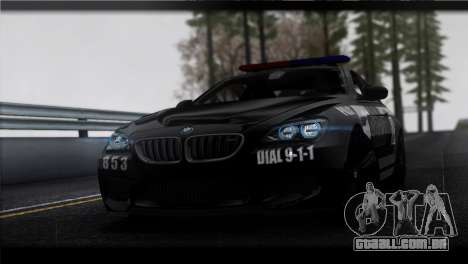 BMW M6 Coupe Redview Police para GTA San Andreas