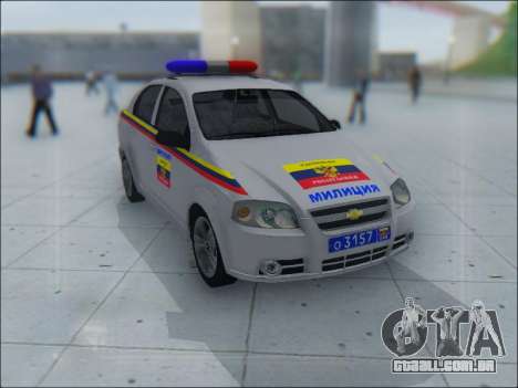 Chevrolet Aveo Милиция OHP para GTA San Andreas