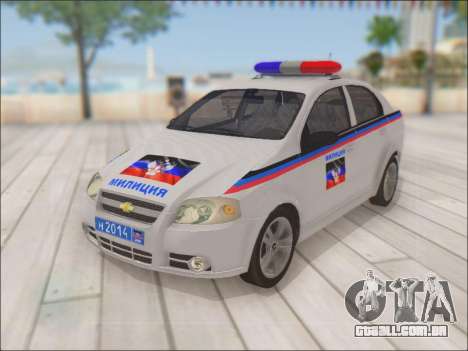 Chevrolet Aveo Polícia DND para GTA San Andreas