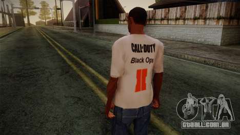 COD Black Ops II White Fan T-Shirt para GTA San Andreas