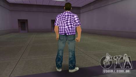 Kockas polo - lila T-Shirt para GTA Vice City