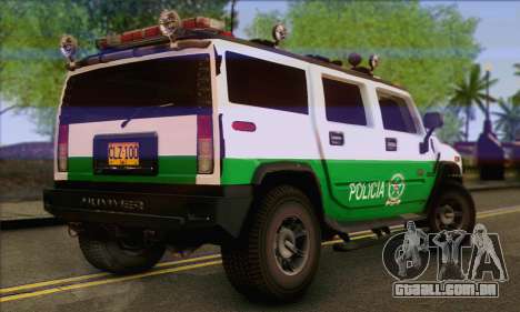 Hummer H2 Colombian Police para GTA San Andreas