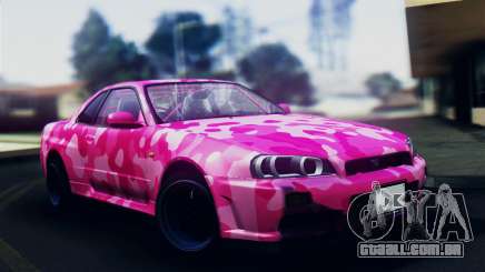 Nissan Skyline R34 Camo Drift para GTA San Andreas