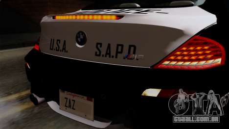 BMW M6 E63 Police Edition para GTA San Andreas