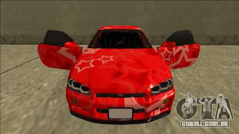 Nissan Skyline R34 Drift Red Star para GTA San Andreas