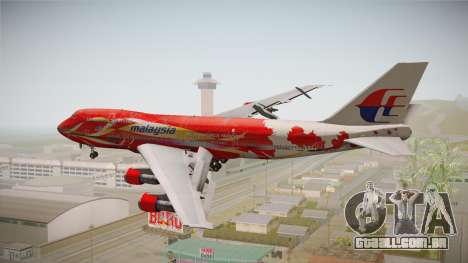 Boeing 747 Malaysia Airlines Hibiscus Livery para GTA San Andreas