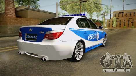 BMW M5 E60 Saobracajna Policija para GTA San Andreas