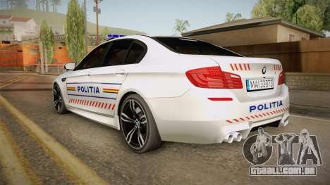 BMW M5 F10 Romanian Police para GTA San Andreas