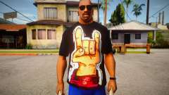 Rock Hand Black T-Shirt para GTA San Andreas