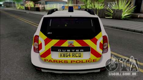 Dacia Duster Parks Police United Kingdom para GTA San Andreas