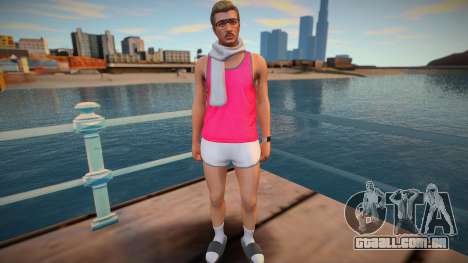 Hipster em uma camiseta rosa de GTA Online para GTA San Andreas