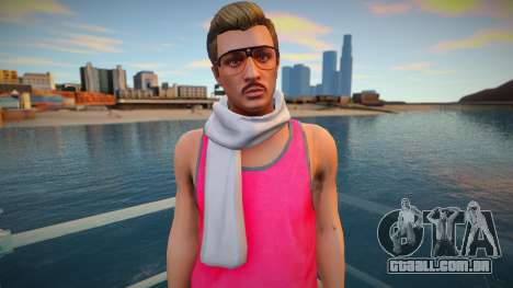 Hipster em uma camiseta rosa de GTA Online para GTA San Andreas