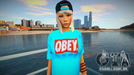 Loira de camiseta azul para GTA San Andreas