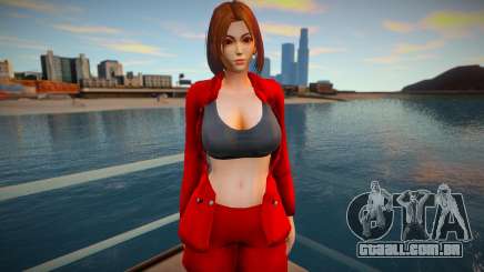 KOF Soldier Girl - RED Brown hair 4 para GTA San Andreas