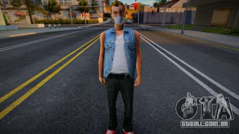 Kent Paul em uma máscara protetora para GTA San Andreas