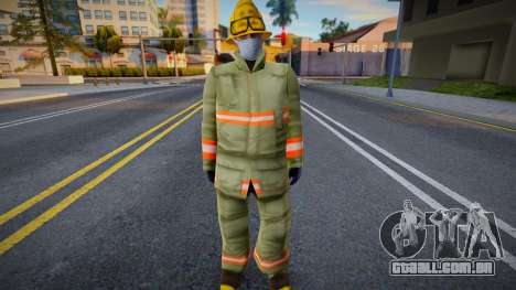 Bombeiro com máscara protetora para GTA San Andreas
