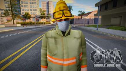 Bombeiro com máscara protetora para GTA San Andreas