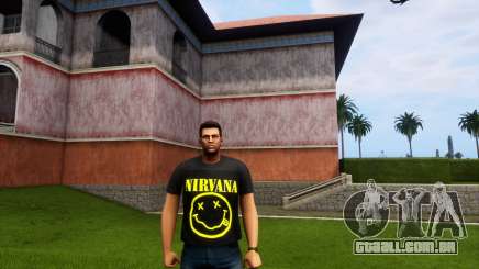 Kurt Cobain Nirvana Smiley T Shirt para GTA Vice City Definitive Edition