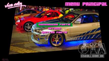 Menu Velozes e Furiosos 2 para GTA Vice City