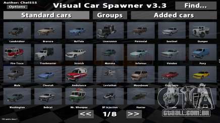 Visual Car Spawner v3.3 para GTA San Andreas