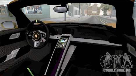 Porsche 918 Spyder 2014 Arylide Yellow para GTA San Andreas