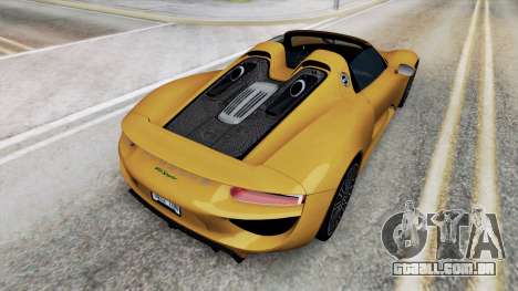 Porsche 918 Spyder 2014 Arylide Yellow para GTA San Andreas