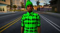Fam2 Green Shirt para GTA San Andreas