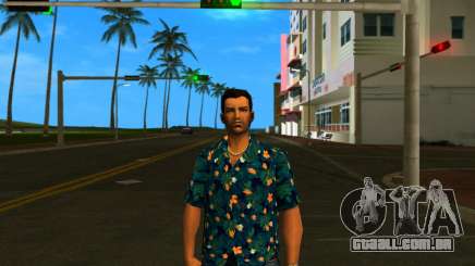 Tommy Skin Black Flowers para GTA Vice City