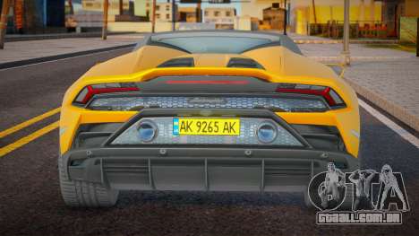 Lamborghini Huracan EVO Spyder Ukr Plate para GTA San Andreas