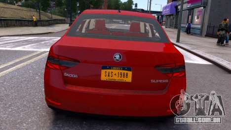 Skoda Superb III USA Plate para GTA 4