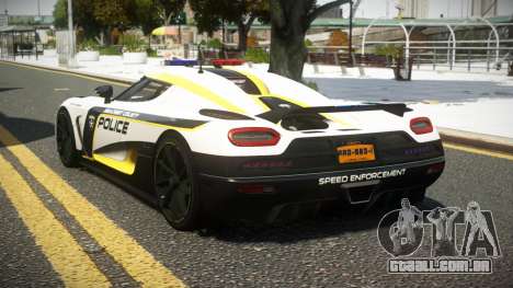 Koenigsegg Agera SC Police para GTA 4