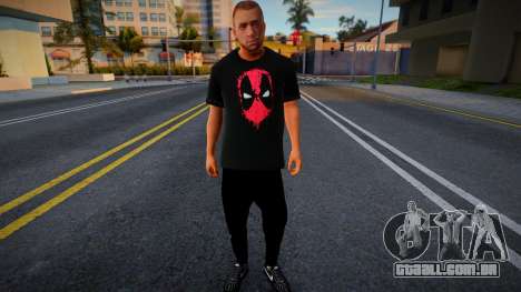 Um homem com uma camiseta do Deadpool para GTA San Andreas