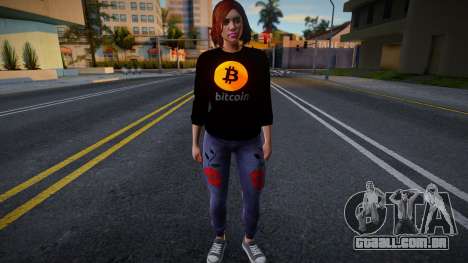 Crypto Girl (Logo Bitcoin) para GTA San Andreas