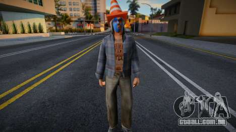 Morador de rua com cone na cabeça para GTA San Andreas
