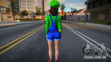 DOAXVV Tsukushi - Super Luigi Outfit v1 para GTA San Andreas
