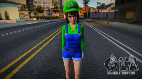 DOAXVV Tsukushi - Super Luigi Outfit v2 para GTA San Andreas