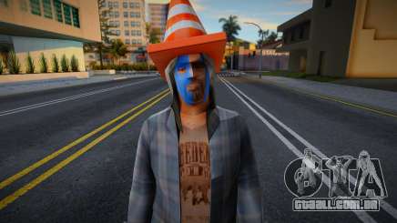 Morador de rua com cone na cabeça para GTA San Andreas