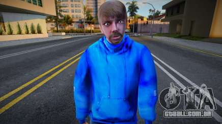 Cara de moletom azul no estilo CR para GTA San Andreas