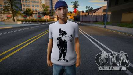 Gopnik em uma camiseta com um lobo Nu Pogodi para GTA San Andreas