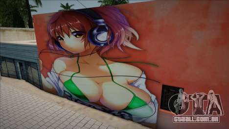 Mural Anime Girl Headphone para GTA San Andreas